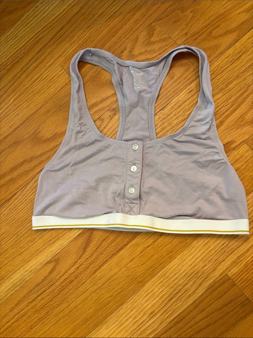 Madewell Lavender Racerback Button-Front Sports Bralette